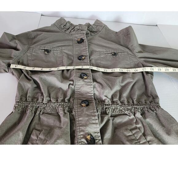 CJ Banks Vtg Long Sleeve Lightweight Khaki Green Jacket adjustable Waist W Med - Picture 4 of 9